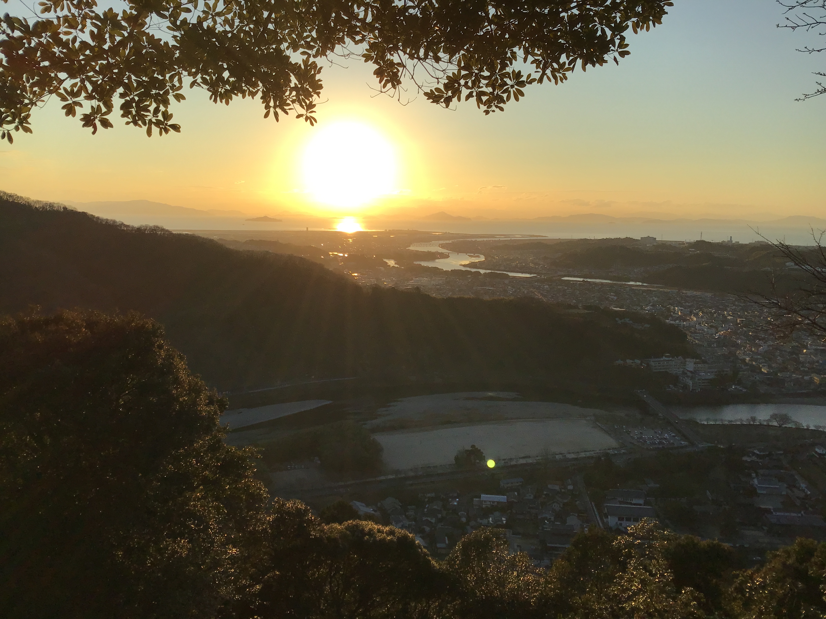 Sunrise over the town of Iwakuni