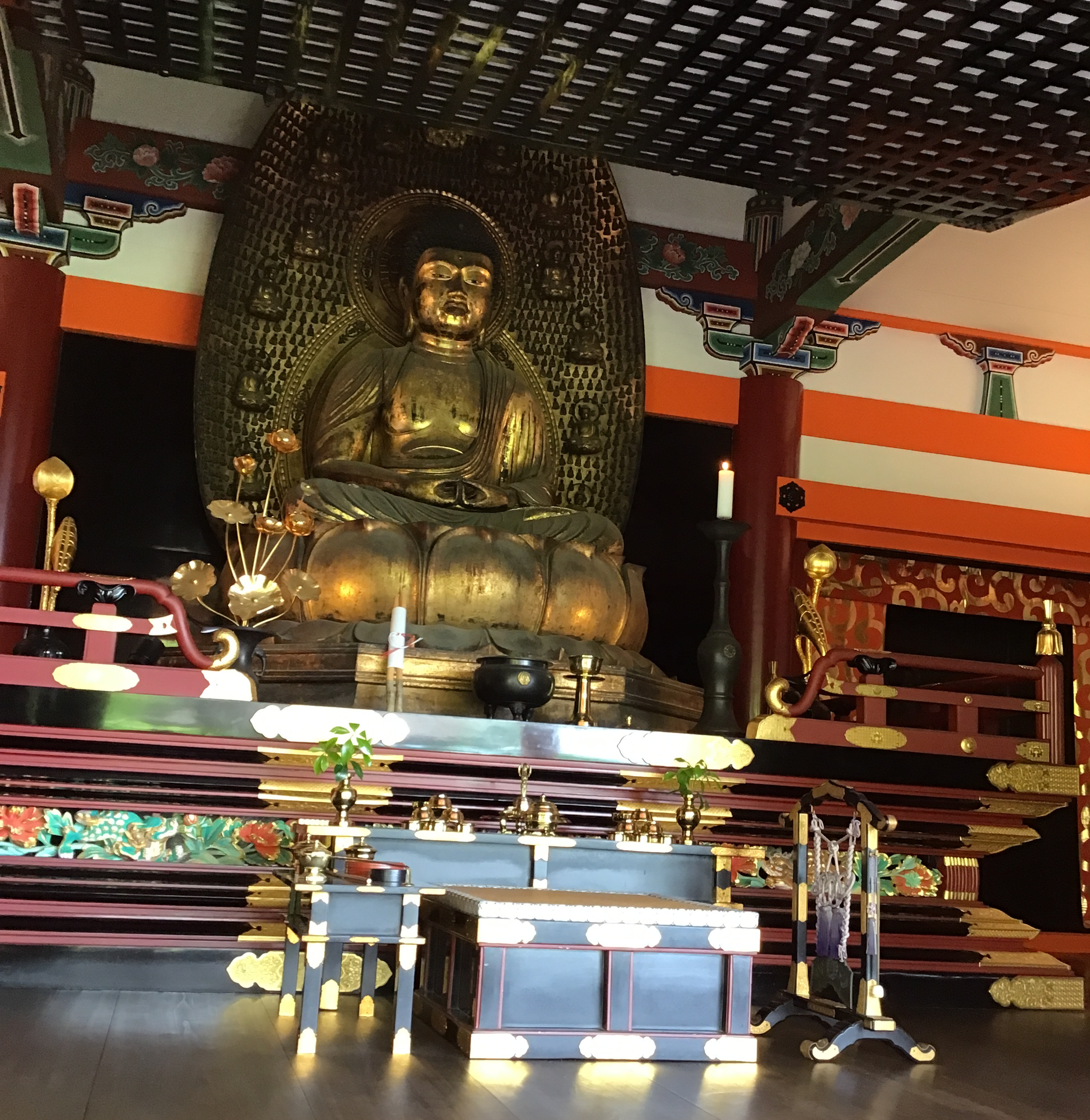 A buddhist statue gilded in gold