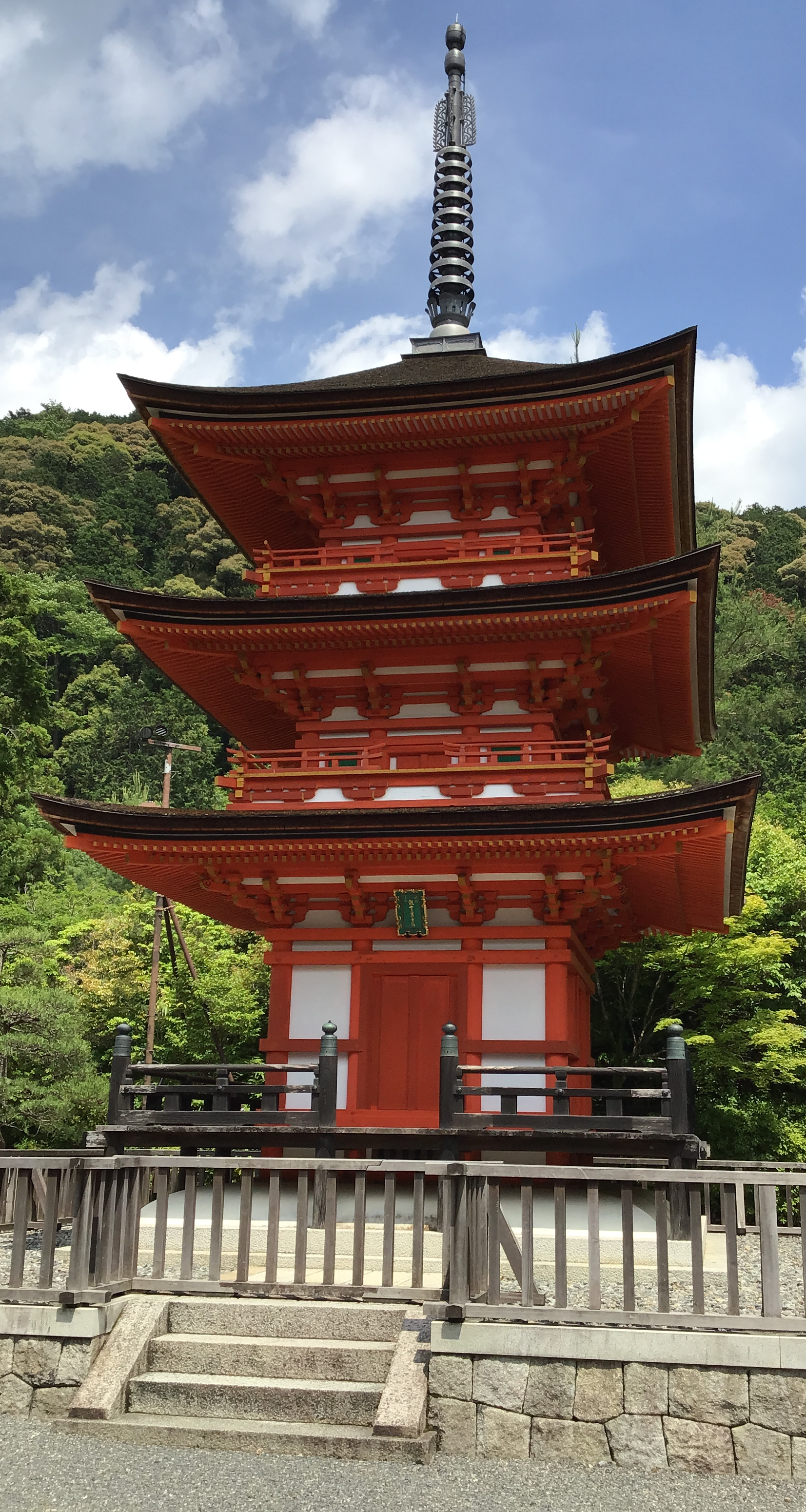 A red pagoda up close