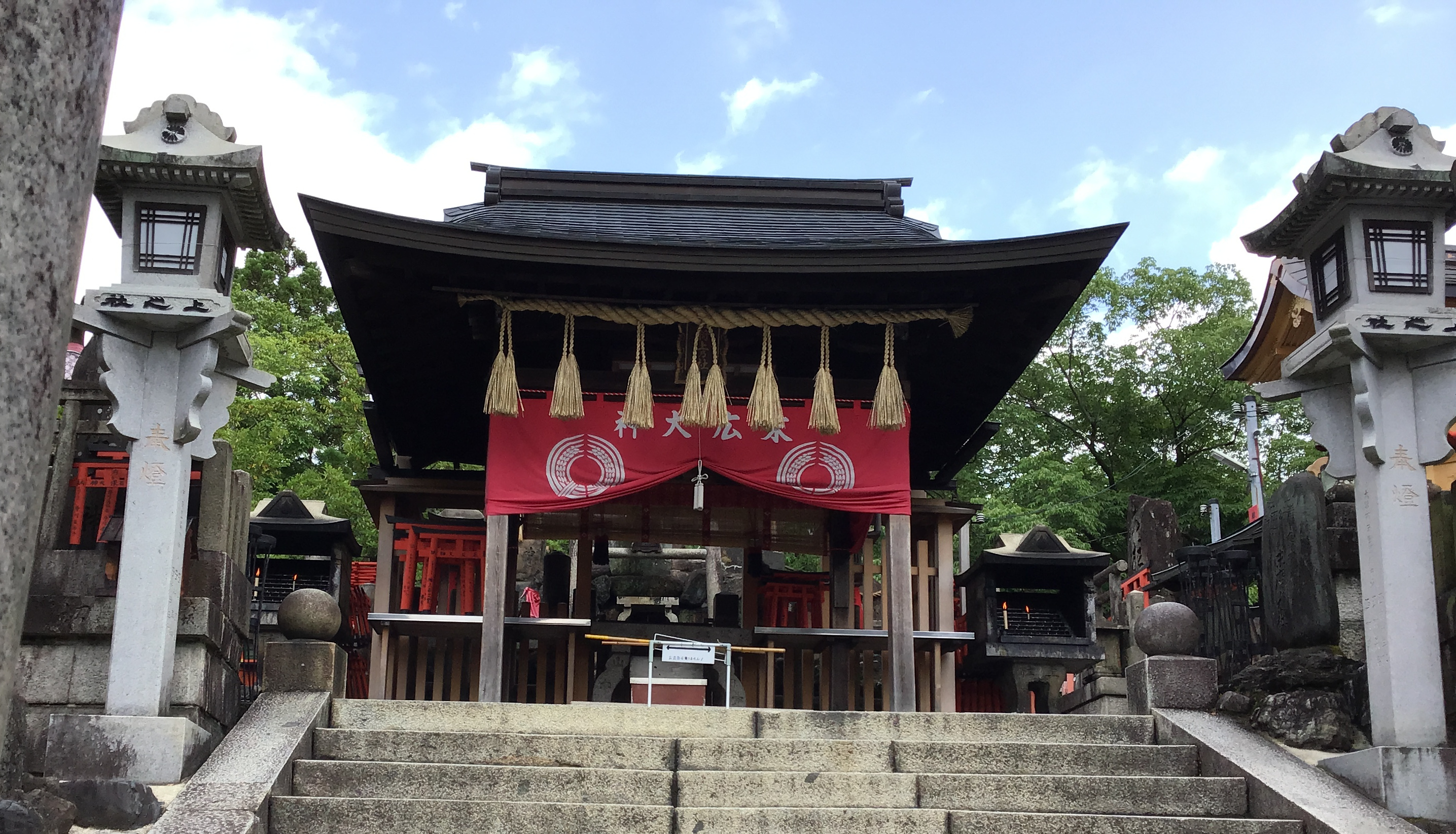 The shrine at the end of the thousand torii gate path