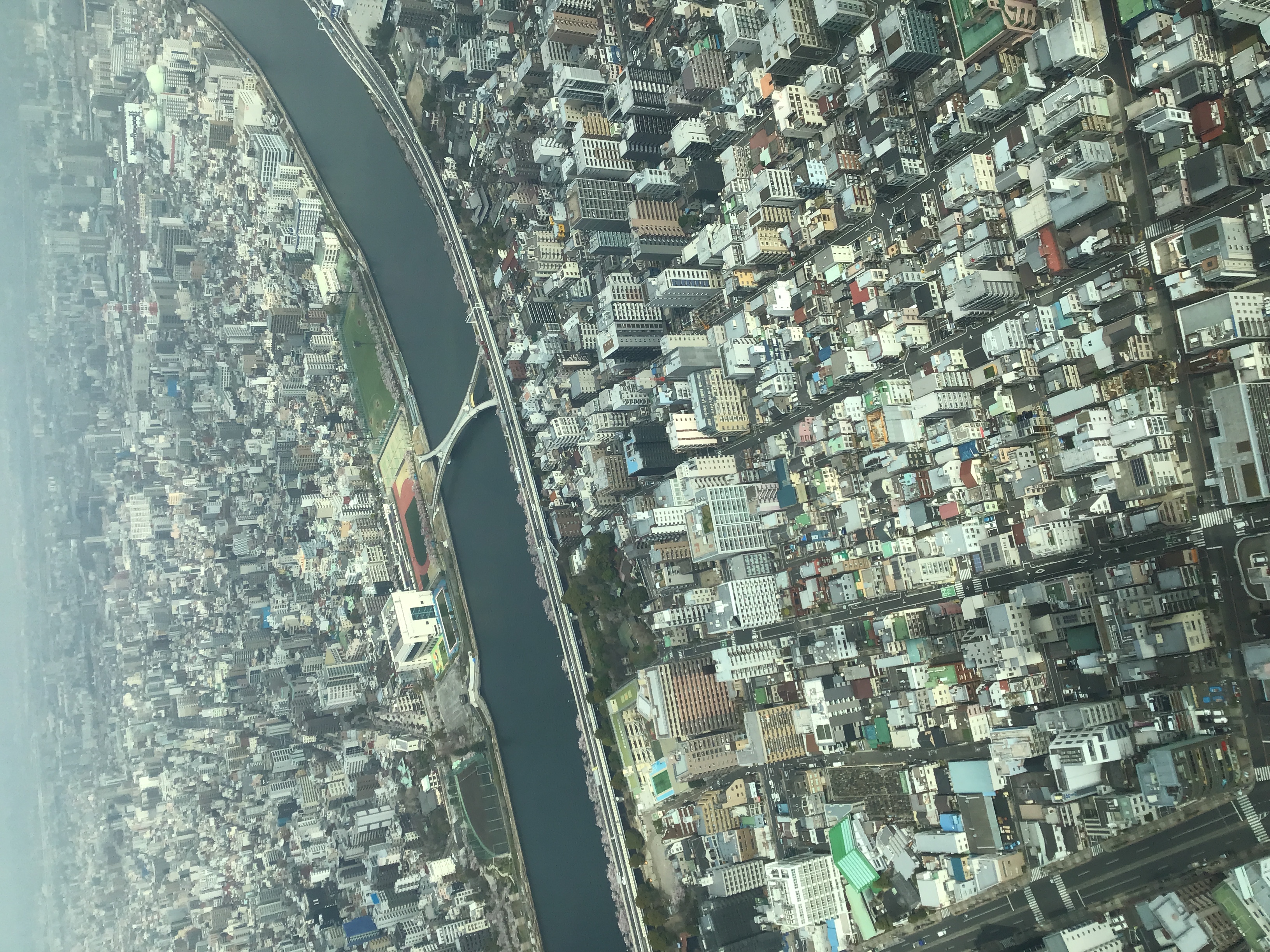 A bridge when viewed from the SkyTree observation deck