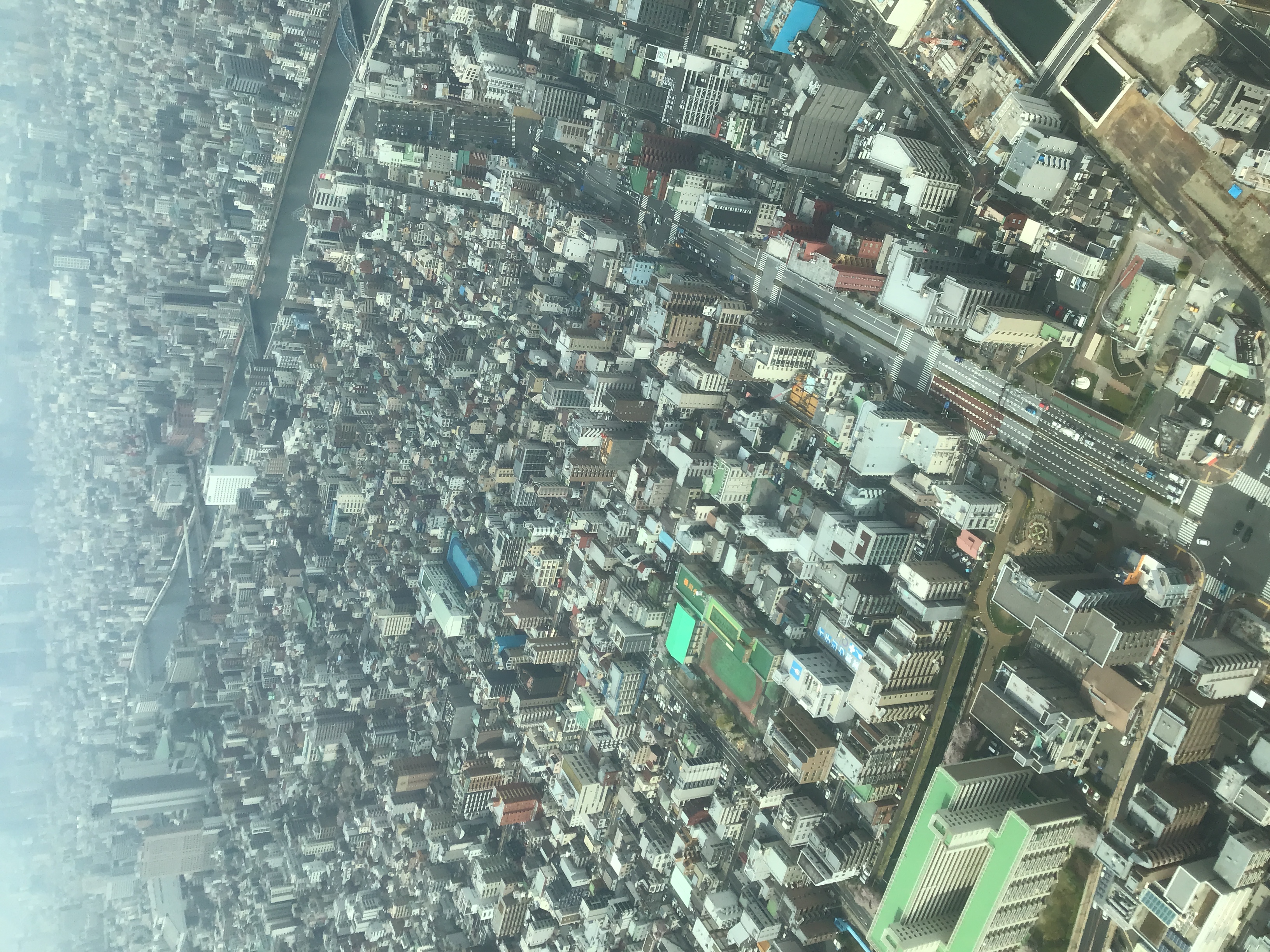 A view from the SkyTree angled down